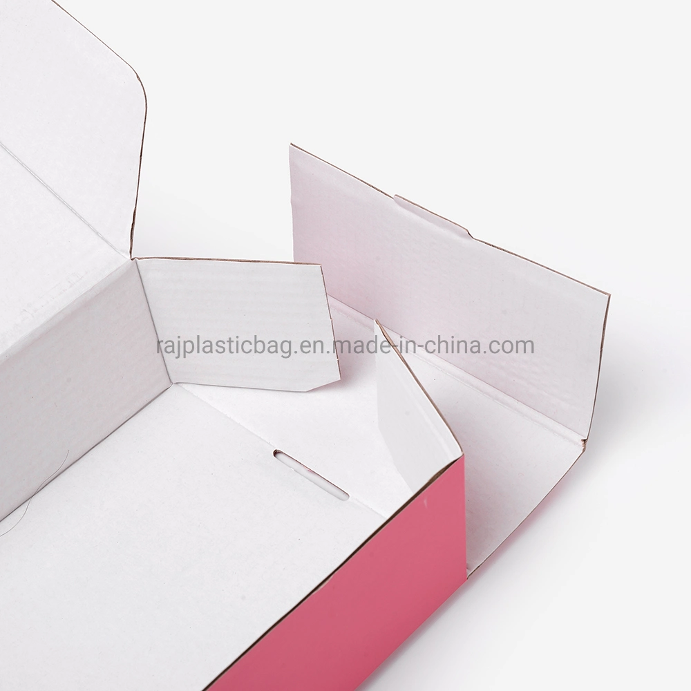 Carton Custom Personalized Printed Foil Logo Tab Lock Shipping Packaging Corrugated Paper Box for Garment