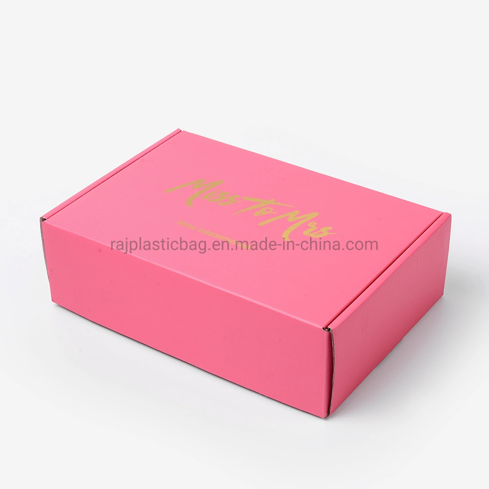 Carton Custom Personalized Printed Foil Logo Tab Lock Shipping Packaging Corrugated Paper Box for Garment