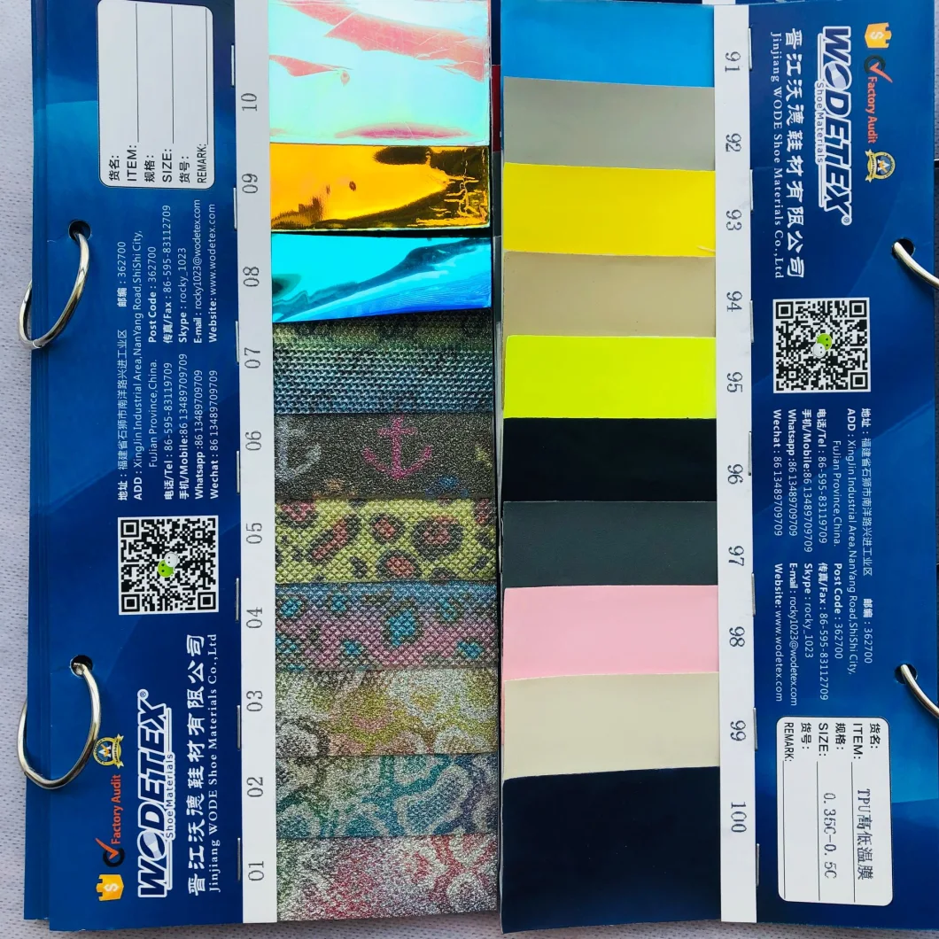 Color Thermoplastic Polyurethane TPU Film for Bags, Shoes and Garment