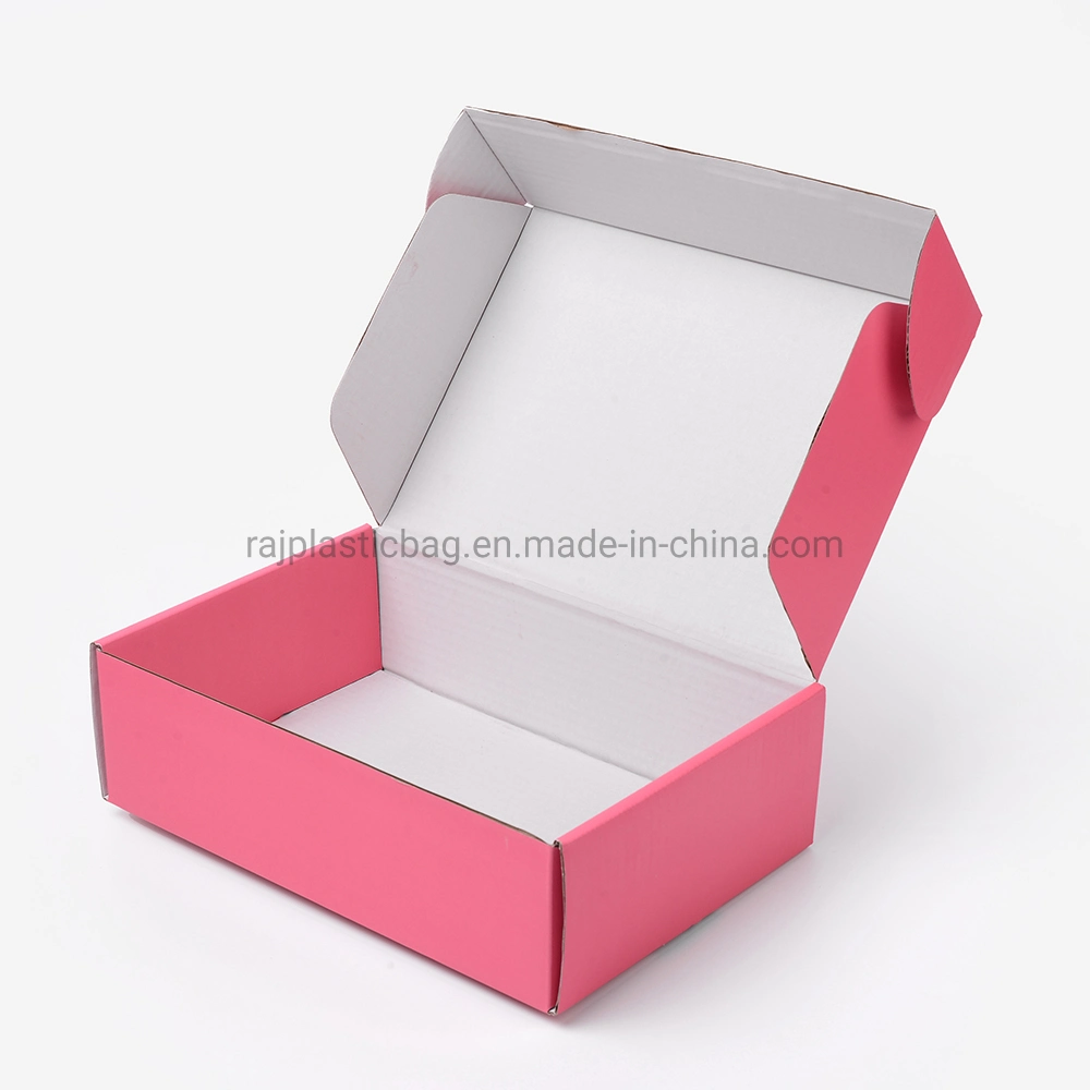 Carton Custom Personalized Printed Foil Logo Tab Lock Shipping Packaging Corrugated Paper Box for Garment